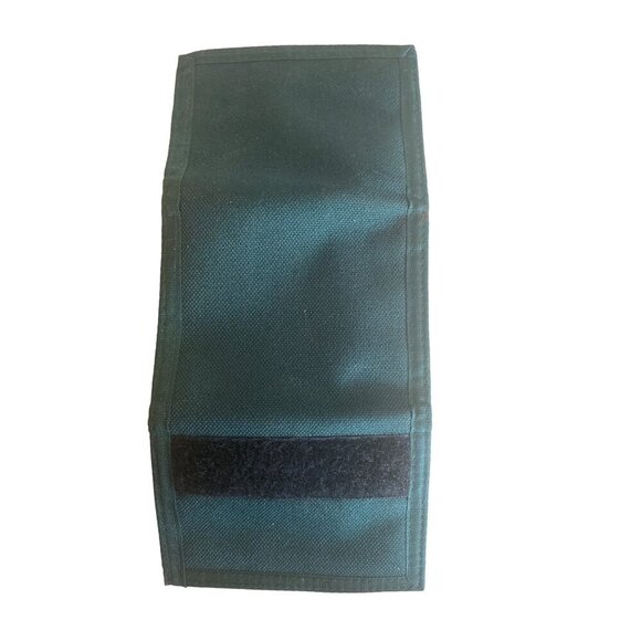 Vintage 1980s Green Microfiber Trifold Wallet Hook & Look Closure - Picture 5 of 5